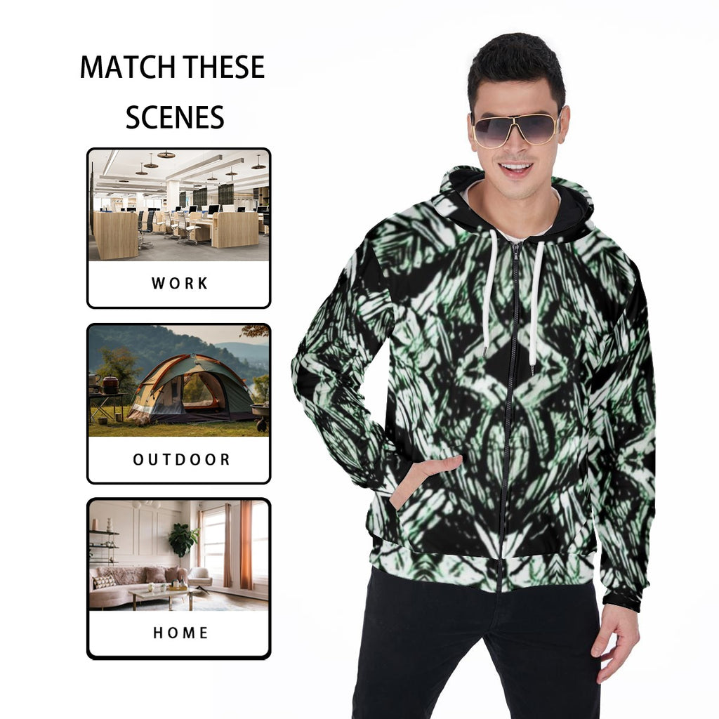Color High Zip Up Hoodie With Pocket - Color High Hooded Jacket