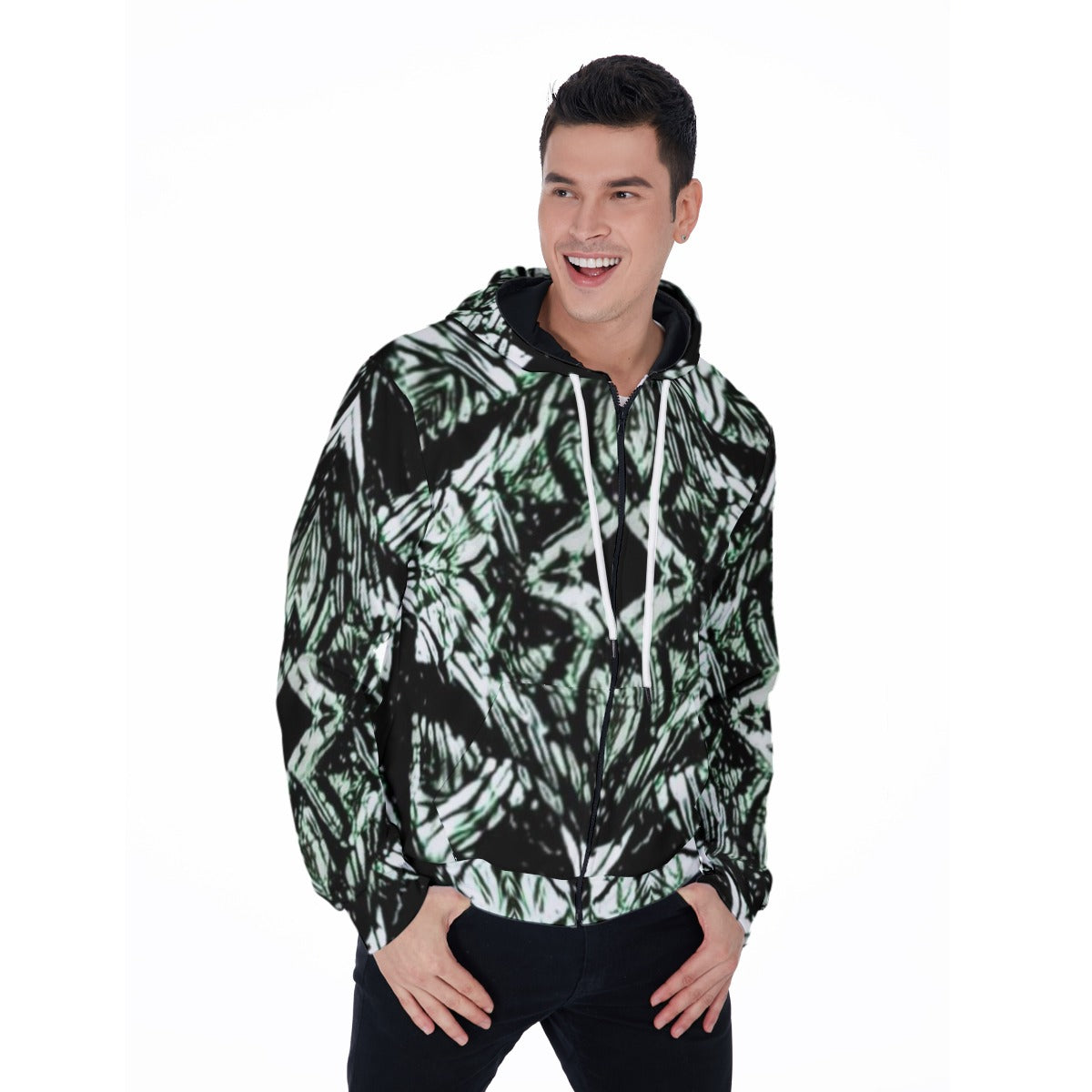 Color High Micro Fleece — Men's Micro Fleece Zip-Up Hoodie - Color High Hooded Jacket