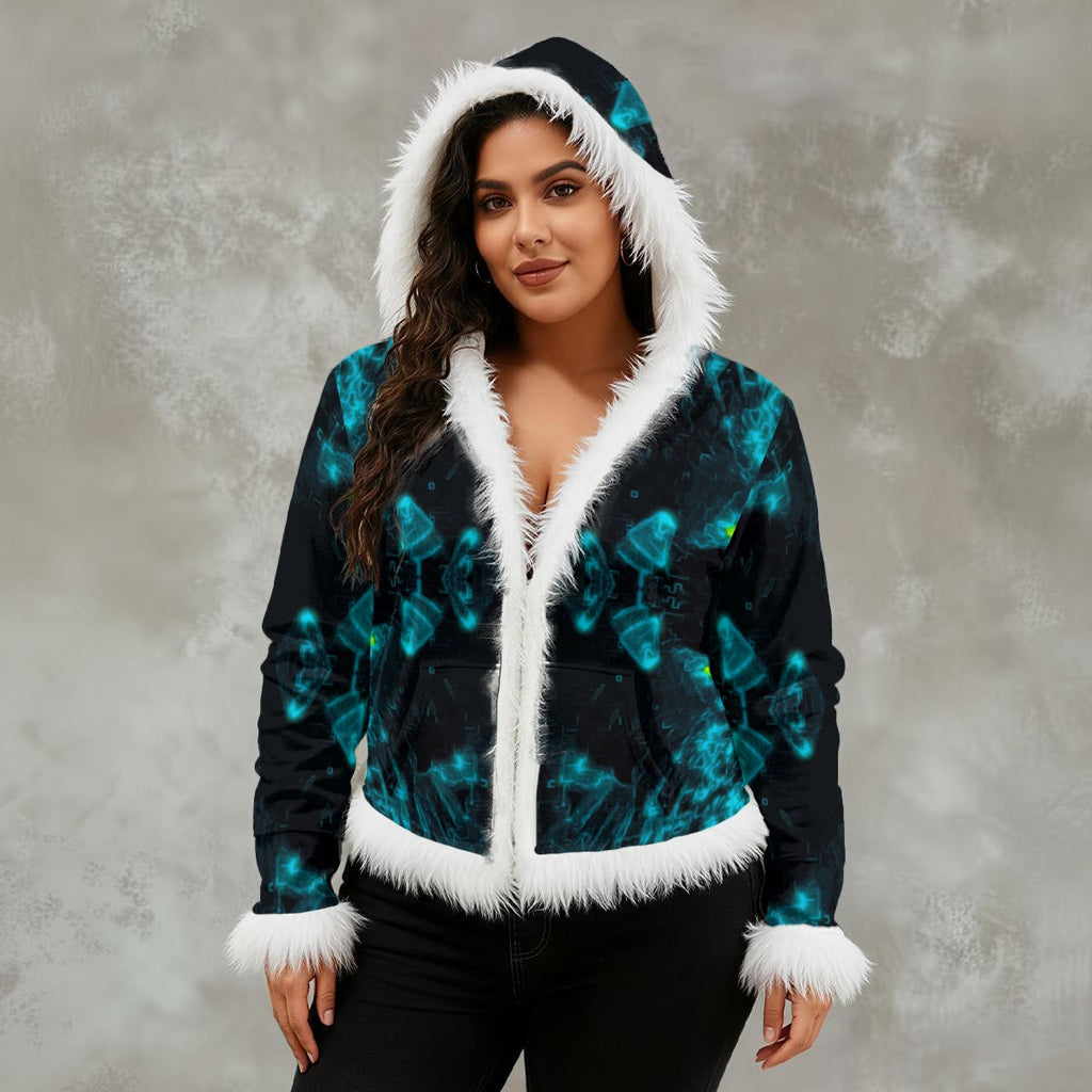 Color High Women's Faux Fur Trim Hooded Jacket | Velvet - Color High Hooded Jacket