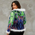 Color High Women's Faux Fur Trim Hooded Jacket | Velvet - Color High Hooded Jacket