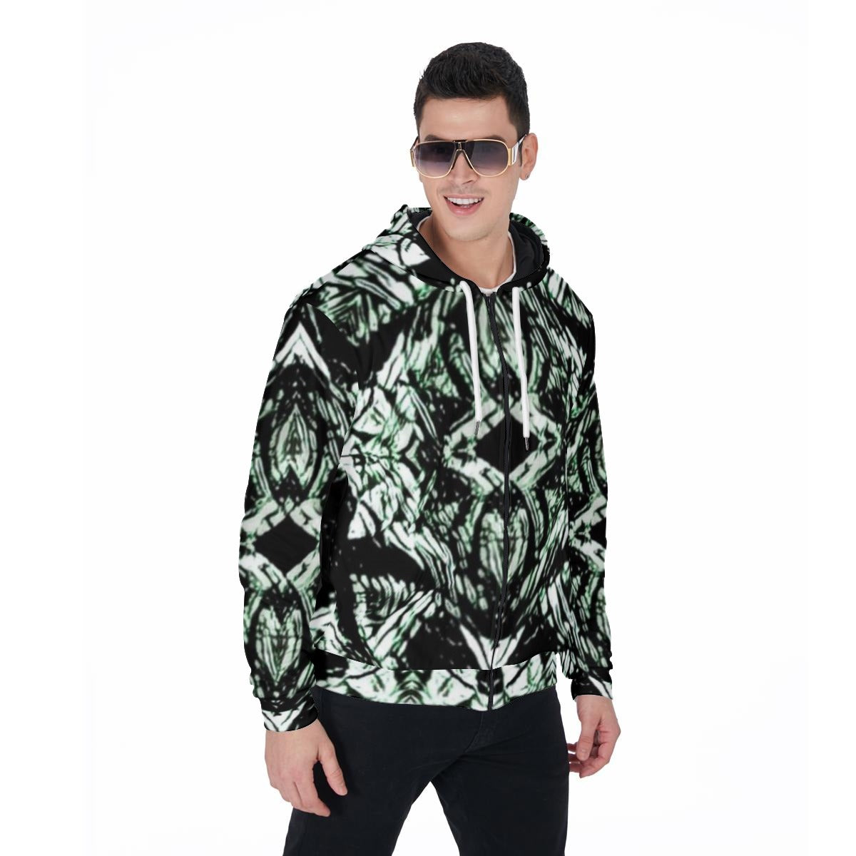 Color High Zip Up Hoodie With Pocket - Color High Hooded Jacket