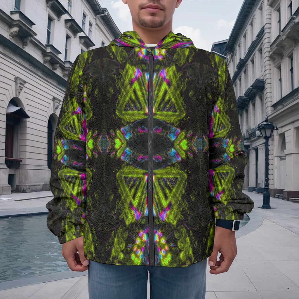 Color High Art Print 13 — Men's Casual Zipper Jacket - Color High Hooded Jacket